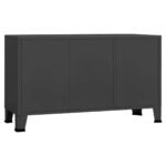 Buffet industriel métal anthracite – Portes vitrées façon casier d’atelier, 105 cm